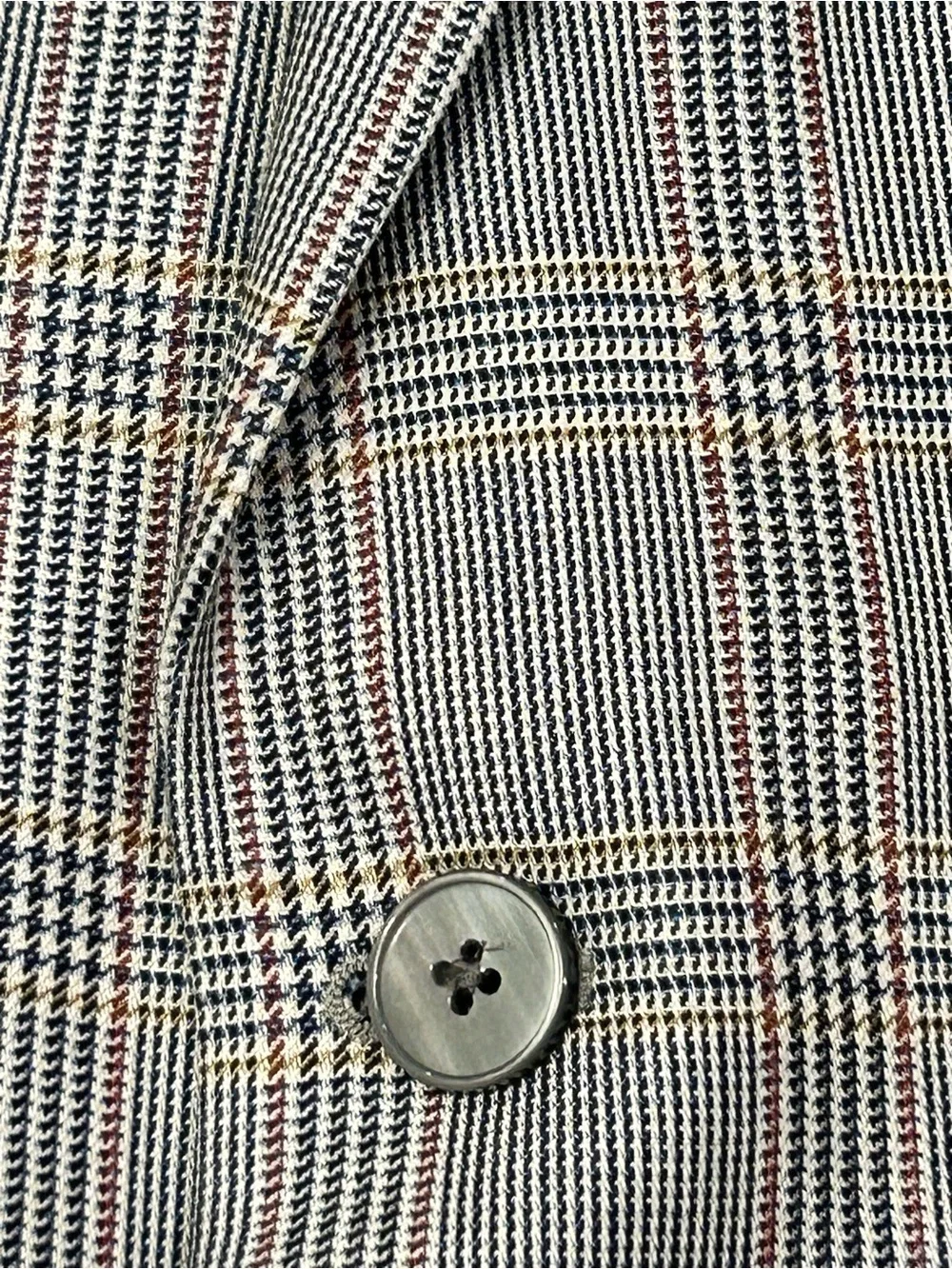 Austin Reed Silk Wool Classic Blue Brown Gray Earthy Glen Plaid Men's Blazer 48L